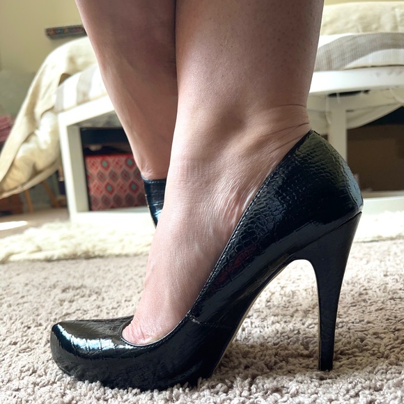 Joey black patent pointed toe stiletto heel 8 - Picture 1 of 11